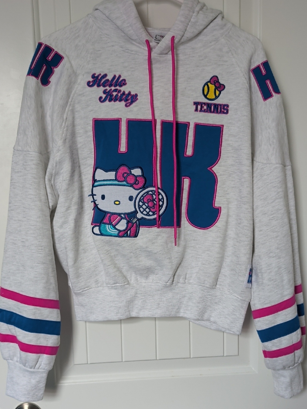 Hello Kitty White Hoodie with Pink Bow and Pink Lining